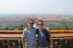 My brother Tony and I overlook the Forbidden City in the heart of Beijing.