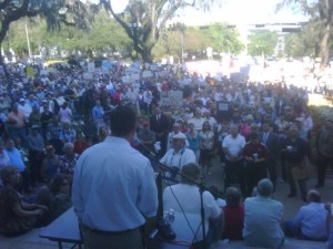 April 15, 2009: Emceeing the Tax Day Tea Party at the Florida Historic Capitol, with more than 2,000 attendees. 