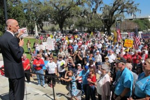 March 2011: Two years after the tea party formed, we rallied with our new Governor Rick Scott. He keynoted a tea party rally in the first week of his first legislative session. 