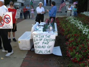 March 17, 2009: The first tea party in Tallahassee was held on St. Patrick's Day. We even had green tea.