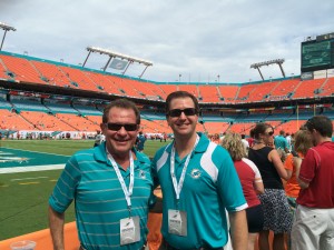 Me with JMI board member Fred Leonhardt at the Miami Dolphins game in September. #Skybox #FieldPasses #ClubLiv 