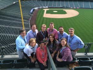 At the home of the Colorado Rockies, at Coors Field in Denver, with 9 other members of the JMI staff. 